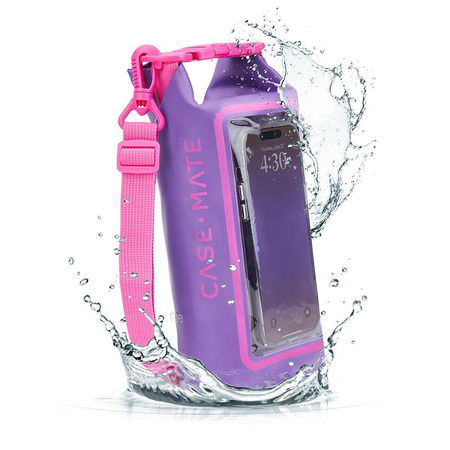 Case-Mate Waterproof Mini Phone Bucket Dry Bag - Waterproof bag with pocket for phone up to 7" (Purple Paradise)