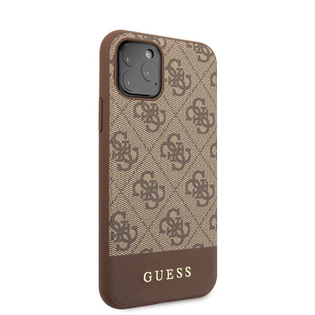 Guess 4G Bottom Stripe Collection - iPhone 11 Pro tok (barna)