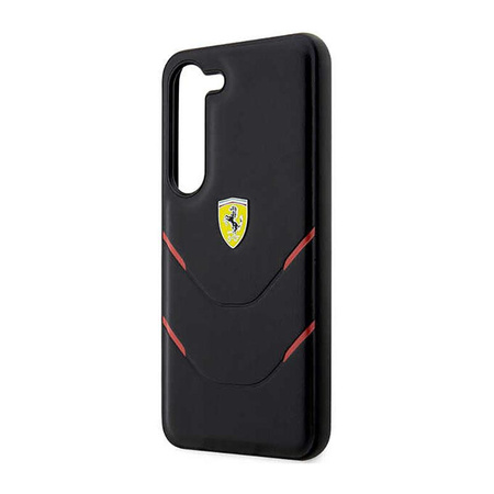 Ferrari Hot Stamp Lines - pouzdro pro Samsung Galaxy S23 (černé)