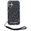 Karl Lagerfeld Zebra se šňůrou - pouzdro pro iPhone 16 Plus (fialové)