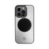 Mercedes Leder & Alu MagSafe - iPhone 15 Pro Max Tasche (silber)