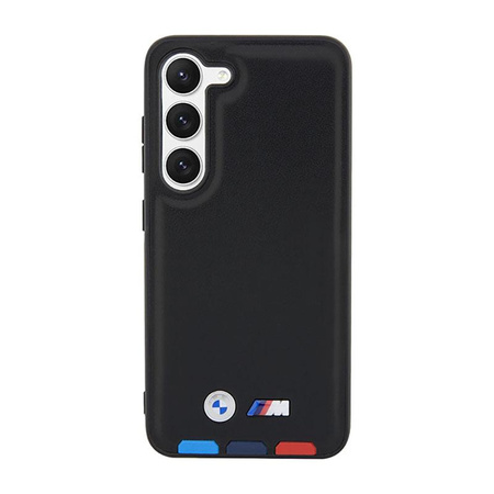 BMW Leather Hot Stamp Tricolor - Étui Samsung Galaxy S23+ (noir)