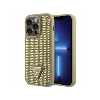 Guess Rhinestone Triangle - Coque iPhone 14 Pro (Or)