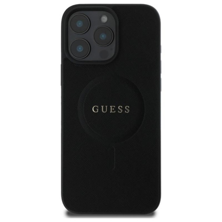 Guess Saffiano Classic Logo MagSafe - Case for iPhone 16 Pro Max (black)