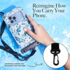 Rifle Paper Waterproof Floating Pouch - Étui étanche pour smartphones jusqu'à 6,7" (Garden Party Blue)