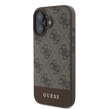 Guess 4G Bottom Stripe - Case for iPhone 16 (brown)