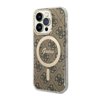Pouzdro Guess 4G MagSafe - iPhone 14 Pro (hnědé)