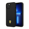 Ferrari szilikon fém logó - iPhone 14 tok (fekete)