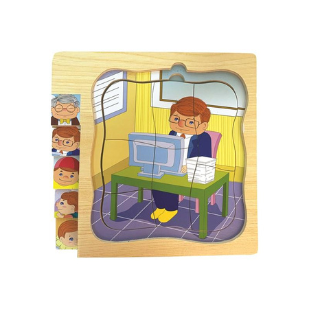 Top Bright - Grandfather layered puzzle, glasses