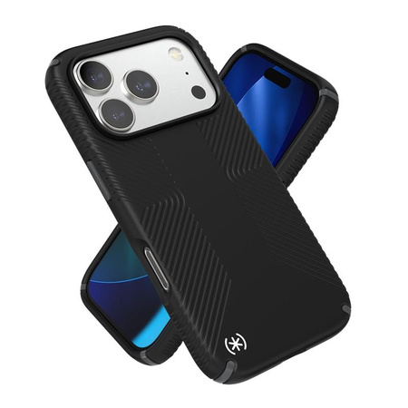 Speck Presidio2 Grip MagSafe - iPhone 17 Pro Tasche (Schwarz / Schiefergrau / Weiß)
