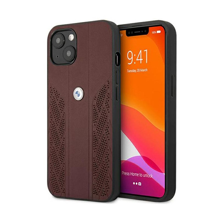 BMW Leder Tasche Curve Perforate HC - iPhone 13 (rot)