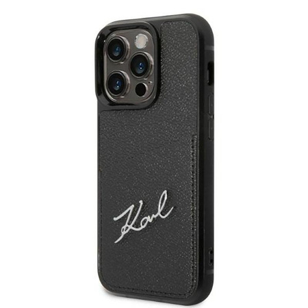 Karl Lagerfeld Signature Logo Cardslot - pouzdro pro iPhone 14 Pro (černé)