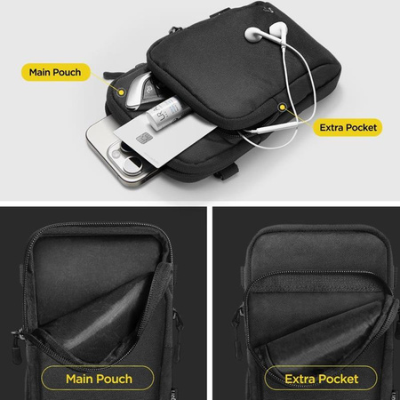 Spigen KD400 Universal Cross Bag Klasden - Telefon táska / válltáska (fekete)