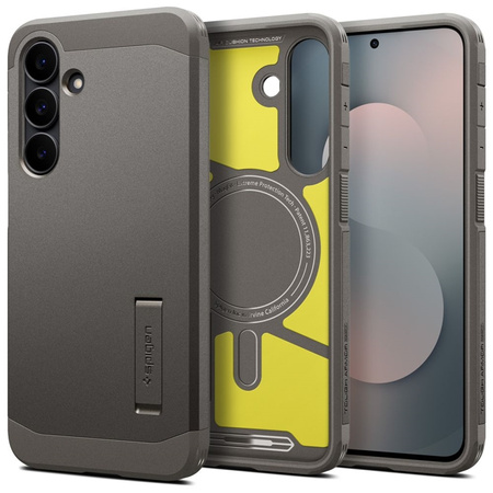 ETUI DO GALAXY S25 FE do MAGSAFE SPIGEN TOUGH ARMOR ORYGINALNE SZARE CASE