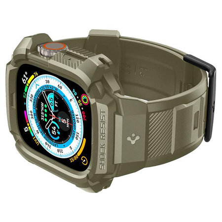 Spigen Rugged Armor Pro - Bracelet avec étui pour Apple Watch Ultra 49 mm (Vintage Khaki)
