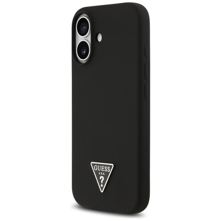 ETUI DO IPHONE 17 do MAGSAFE GUESS CZARNE SILIKONOWE Z MIKROFIBRĄ CASE