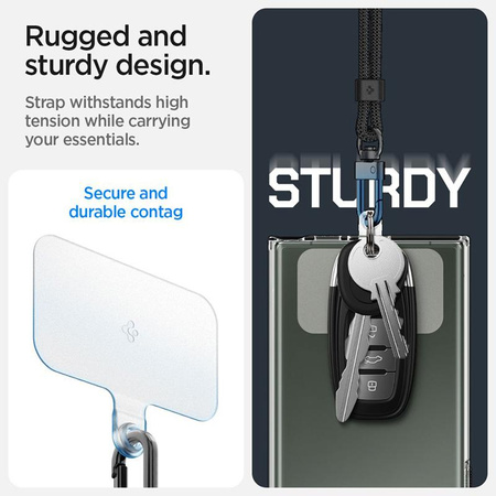 Spigen Universal Strap Set Crossbody & Handgelenk - Schulter- und Handgelenk-Telefonriemen (Schwarz)