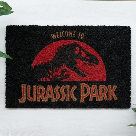 WYCIERACZKA POD DRZWI WEWNĘTRZNA, Kokosowa, z Napisem Jurassic Park, do Butów 40x60