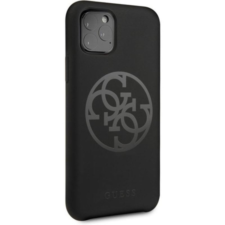 Guess Silicone 4G Tone to Tone - iPhone 11 Pro Case (Black)