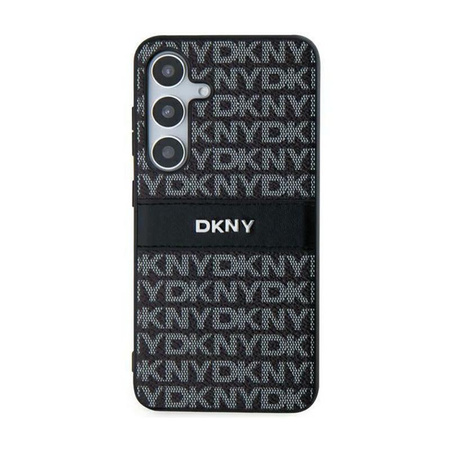 DKNY Leather Mono Stripe & Metal Logo - pouzdro pro Samsung Galaxy S24 (černé)