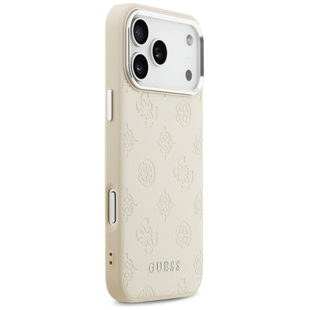ETUI DO IPHONE 17 PRO MAX do MAGSAFE GUESS ORYGINALNE BEŻOWE SKÓRZANE MODNE
