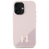 Karl Lagerfeld Silikon Schatten Metall Initial MagSafe - iPhone 16 Fall (rosa)