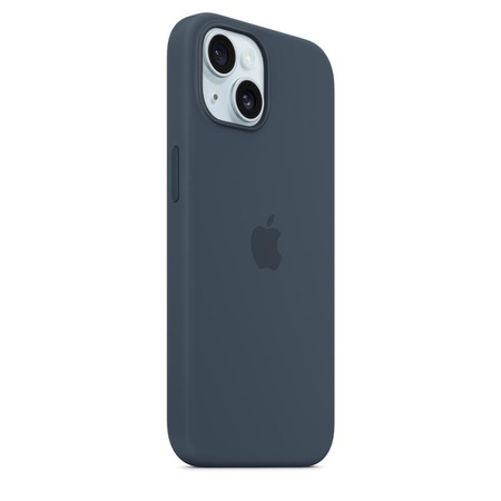 Apple Silikonhülle - Silikonhülle mit MagSafe für iPhone 15 (Storm Blue)