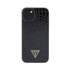 Guess Croco Triangle Metal Logo - pouzdro pro iPhone 15 (černé)