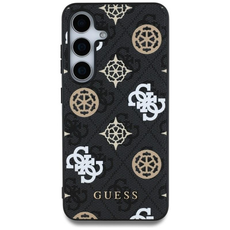 Guess 4G Printed Colored Peony Pattern MagSafe - Hülle für Samsung Galaxy S25 (schwarz)