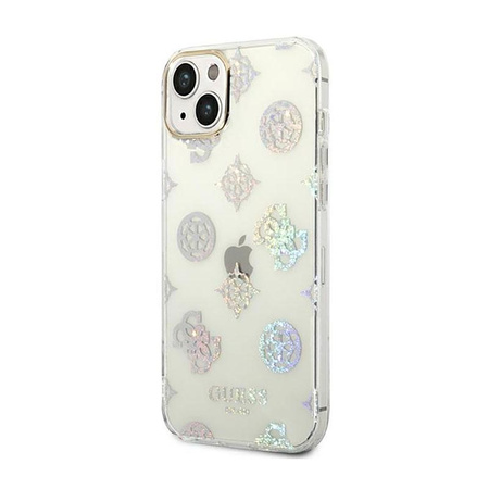Guess Peony Glitter Case - pouzdro pro iPhone 14 (průhledné)