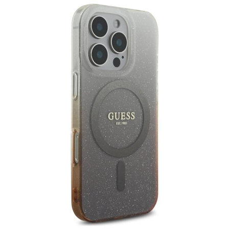 Guess IML Glitter Gradient MagSafe - Hülle iPhone 16 Pro Max (Braun)