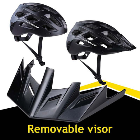 Dunlop - MTB cyklistická přilba 6xLED r. L (černošedá)