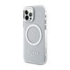 Pouzdro Guess Metal Outline MagSafe - iPhone 12 / iPhone 12 Pro (průhledné / stříbrné)