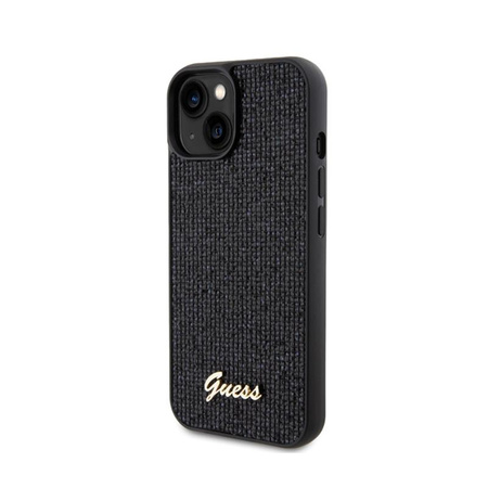 Guess Disco Metal Script - pouzdro pro iPhone 15 (černé)