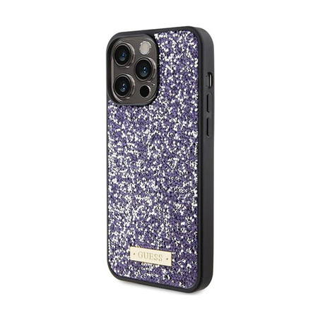 Guess Rhinestone Metal Logo - Case for iPhone 15 Pro (Pink)