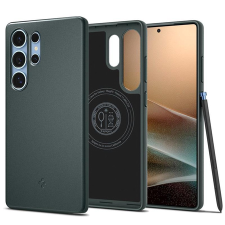 Spigen Thin Fit Mag MagSafe - Pouzdro pro Samsung Galaxy S25 Ultra (Abyss Green)
