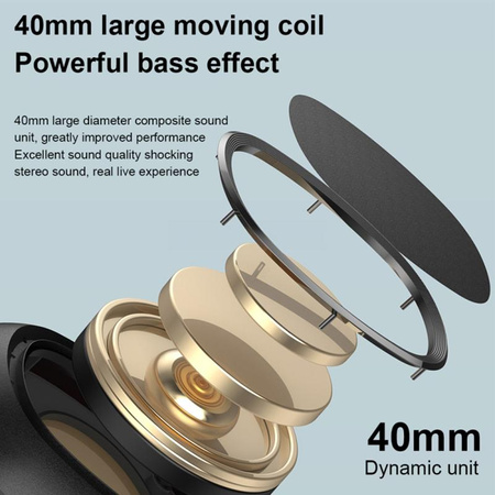 WEKOME M8 - Bezdrátová náhlavní sluchátka Bluetooth V5.0 (Černá)