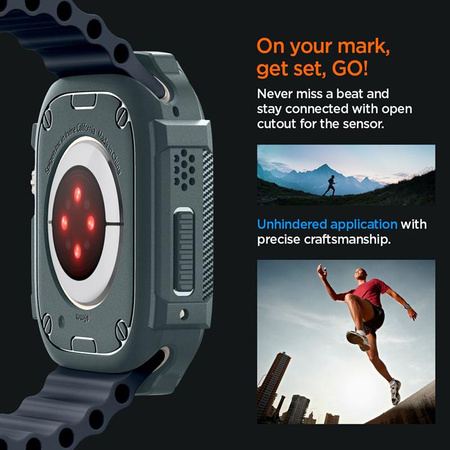 Spigen Rugged Armor - tok Apple Watch Ultra 1/2 49 mm-es órához (Abyss Green)