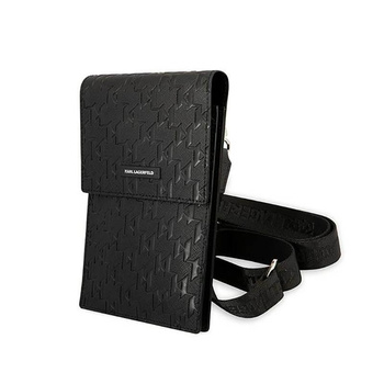 Karl Lagerfeld Monogram Plate Wallet Phone Bag - Smartphone and Accessory Bag (black)