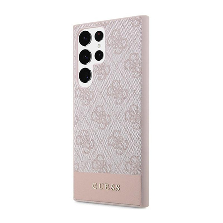 Guess 4G Bottom Stripe Metal Logo Collection - Etui Samsung Galaxy S23 Ultra (różowy)