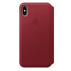 Apple Leather Folio - iPhone Xs Max bőr tok kártyazsebekkel (piros) (TERMÉK)VÖRÖS