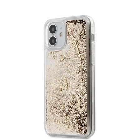 Guess Liquid Glitter Charms - iPhone 12 Mini Case (Gold)