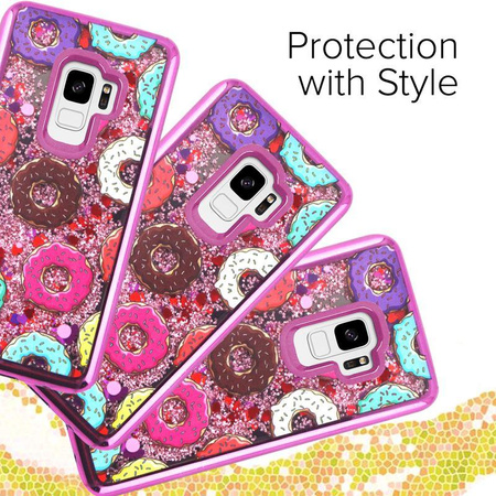 Zizo Liquid Glitter Star Case - Coque Samsung Galaxy S9 (Donuts)