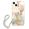 Guess Flower Cord - Etui avec dragonne iPhone 13 (Violet)
