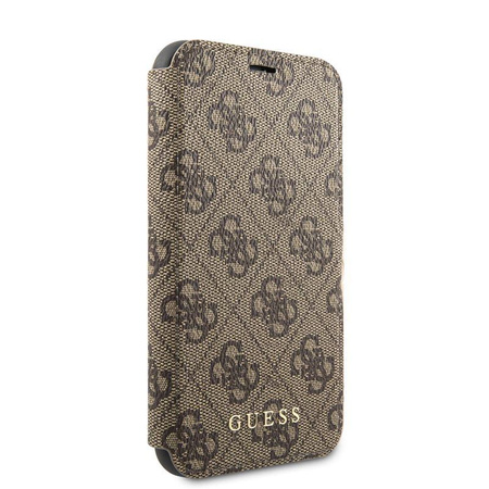 Guess Booktype 4G Charms Collection - Etui iPhone 11 z kieszeniami na karty (brązowy)
