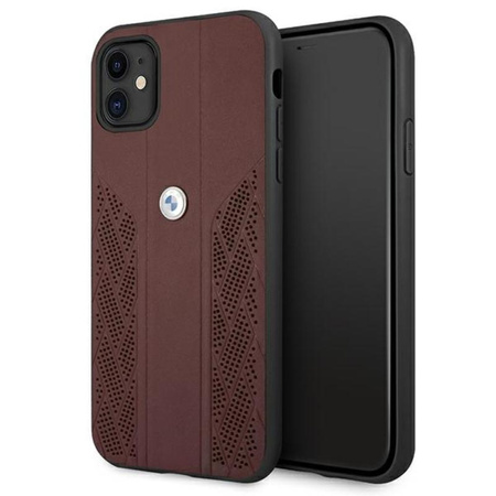 BMW Leder Curve Perforate HC - iPhone 11 Tasche (rot)