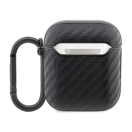 BMW Carbon Double Metal Logo - AirPods 1/2 gen Case (Black)