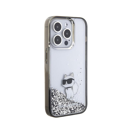 Karl Lagerfeld Liquid Glitter Choupette - iPhone 15 Pro Case (Transparent)