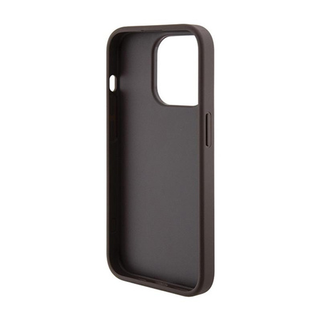 Guess Grip Stand 4G Triangle Strass Logo - Etui iPhone 15 Pro Max (brązowy)