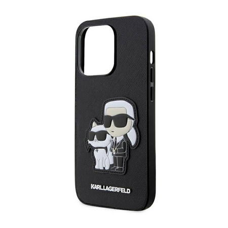 Karl Lagerfeld NFT Saffiano Karl & Choupette - iPhone 14 Pro Tasche (Schwarz)